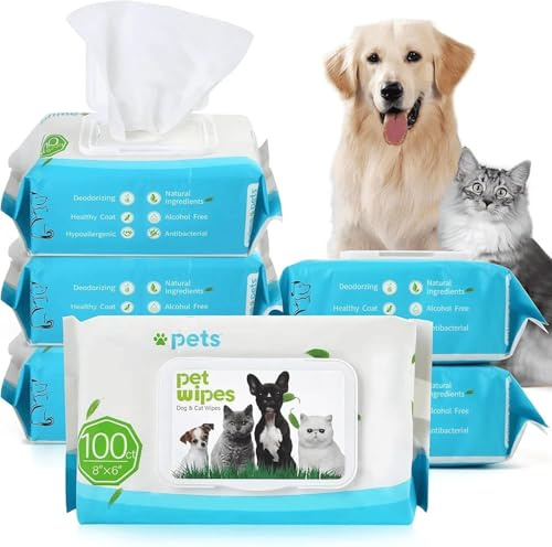 CLARYON Pet Wipes Antibacterial and Hypoallergenic for Dog and Cat, Rinse-free Pet Bath Cleansing Wipes for Paws, Skin Folds & Ears | Extra Large Wipes For Daily Care & Grooming (1 Pack = 100 Count)