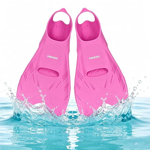 Hikeen Verstellbare Schnorchelflossen Erwachsene Schwimmflossen Kurz Flossen mit Offener Ferse, Unisex Tauchflossen inkl. Netzbeutel