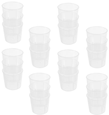 HOMSFOU Tazas Medidoras para Reptiles 30 Ml 100 Pcs, Vasos Plásticos Reutilizables Escala para Alimentación y Agua, Recipientes Prácticos para Mascotas Pequeñas en Terrarios