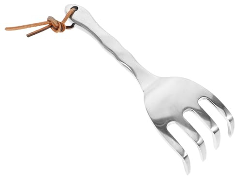 MAGICLULU Râteau à Main en Métal Compact Manche Ergonomique, Mini Râteau 4 Griffes pour Désherbage, Ameublir et Aérer Le Sol, Outil de Jardinage pour Pelouse et Potager, Usage Extérieur