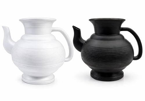 Black and White 2 Bodna Lota Toilet Wash Jug 2.25L, Strong Plastic Bathroom