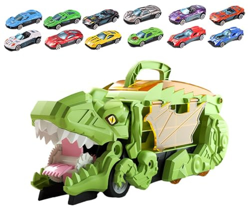 wueiooskj Regalo para niños, Dinosaurio Transformador, Juego de vehículos de Juguete, diversión portátil Que Mejora la Experiencia Juego los niños, Coche Juguete Deslizante, para,