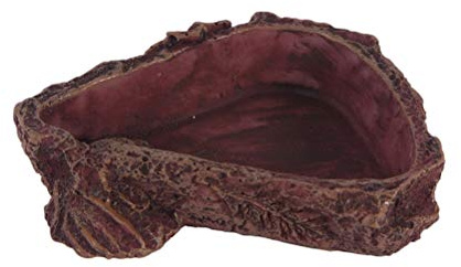 CHICAMPERA Ciotola per Alimentazione Rettili Marrone Imitazione Corteccia D'albero in Resina Contenitore Decorativo Piccoli Animali e Aracnidi per Terrario