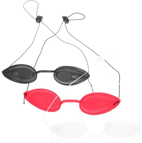 Warmhm 3 Pièces Masque pour Yeux Professionnel Protection UV en Tpu, Design Élastique Confortable pour Thérapie et Randonnée, Protection Oculaire Optimale Anti-lumière