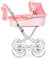 Roma Annie Spanish Style Dolls Pram with Adjustable Handle, Suitable for 3-16 Years, Includes Bag, Magnetic Hood Rosettes, Hood Nets, Optional Accessories, Shopping Tray, Dolls up to 55cm