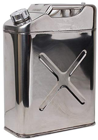 SNAWEN 20L Metallo Jerry Can, Auto E Moto per La Benzina A Gas Diesel Carburante Benzina Can Serbatoio Contenitore, Acciaio Inox 304 Jerrycan Tanica