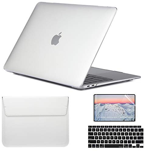 SsHhUu Custodia per 4 in 1 MacBook Pro 15 Pollici 2019 2018 2017 2016 Release A1990/A1707, Plastica Cover con Tastiera Cover & Proteggi Schermo & Borsa per MacBook Pro 15 Touch Bar Transparent