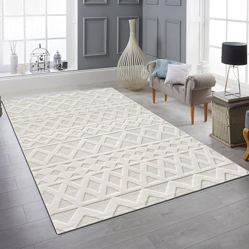 Teppich-Traum Wohnzimmer Schlafzimmer Kinderzimmer Kurzflor Moderner Designerteppich Rauten Muster weich Skandinavisches Muster Boho Style 160x230 cm