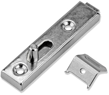 1 X Mprofi MT® Pestillo de Muebles de Metal-Cerrojo de Pestillo para Baño,Muebles-Incluye Pestillo de Ángulo de Cierre Deslizante para Puertas para Atornillar-Galvanizado Recto de 70x15 mm