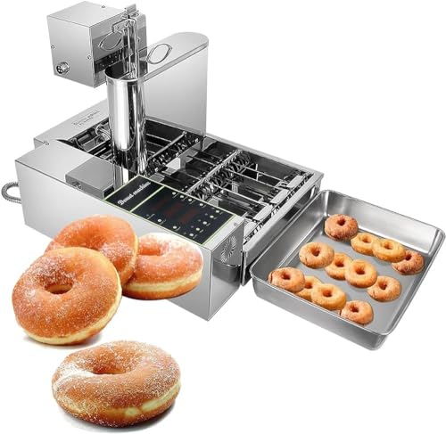 ZIROXI Macchina Automatica for Ciambelle, Spessore Regolabile in Acciaio Inossidabile 304, la Temperatura di frittura può Essere regolata Fino a 50~220 °