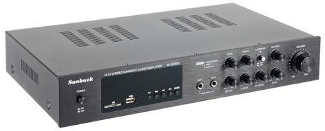 Amplificatore audio 5.1 canali, amplificatore audio surround, amplificatore audio max 600 W, per home theater, karaoke, intrattenimento garage, bar, nero