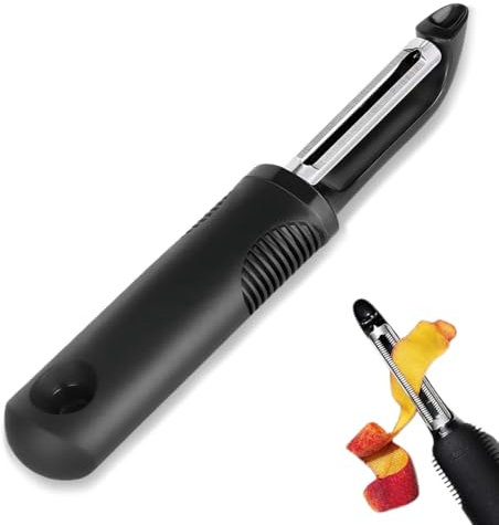 Pelador de patatas manual DWFEYOI, pelador universal, con hoja afilada de acero inoxidable de doble cara, adecuado para usuarios diestros y zurdos. Ideal para pelar zanahorias, pepinos, calabacines