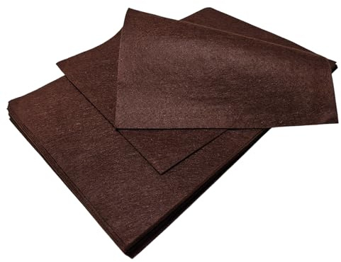 Jtnohx mörkbruna filtark, mjukt färgfiltyg för hantverk, 12 st 1 mm tjockt 20x30 cm för hantverk, DIY och sömnadsprojekt