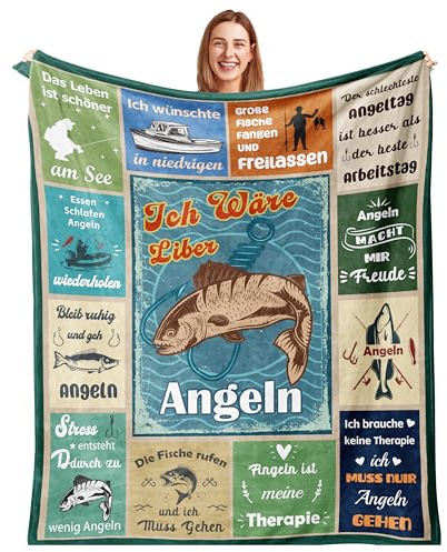 Bawzoey Geschenke für Angler, Angler Geschen, Geschenk Angler, Angler Geschenke für Männer, Angeln Decke 150 x 130CM