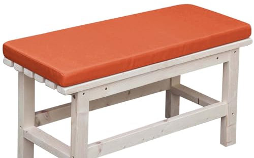 Cuscino per panca da giardino a 2 posti, 150 x 30 cm, impermeabile, spesso, colore arancione, perfetto per dondolo e uso domestico, comoda imbottitura per mobili da giardino.