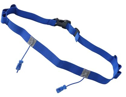 Cinturón de carreras ajustable con número de gancho para correr, Blue, Talla única