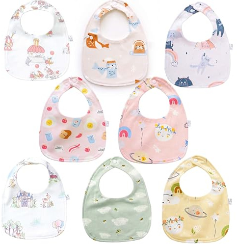 SLOSH Baberos Bebé Impermeables Bebe Recien Nacido Algodón Niña Niño Suave Absorbente Baberos Drool (Rosa)