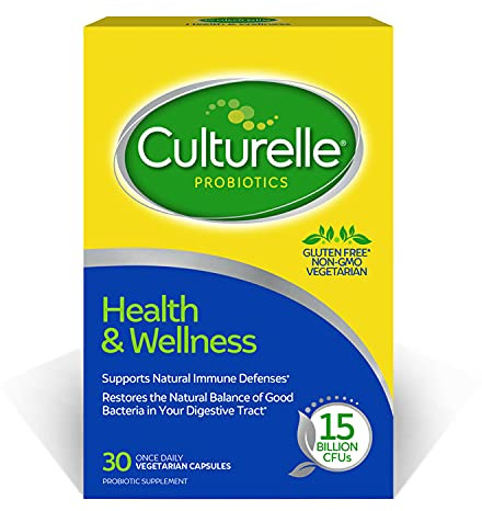 Culturelle Health & Wellness Daily Probiotic for Women & Men - 30 Count - 15 Billion CFUs & A Proven-Effective Probiotic Strain Support your Immune System- Gluten Free, Soy Free, Non-GMO