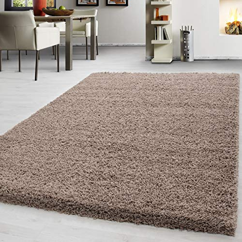 Teppium Tapis de couloir moderne, à poils longs, 100 x 200 cm, beige, moelleux et extra doux, facile d'entretien, idéal comme descente de lit, de chambre à coucher, de cuisine, de salon