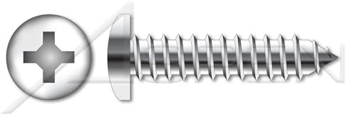 (300 pcs) M3.9 X 25mm, DIN 7981 / ISO 7049, Metric, Self-Tapping Sheet Metal Screws, Pan Phillips Drive, Full Thread, A2 Stainless Steel