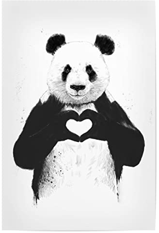 artboxONE Poster 45x30 cm Tiere All You Need is Love Panda hochwertiger Design Kunstdruck - Bild Panda Love Panda