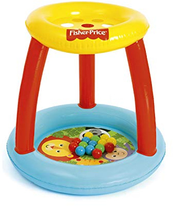 Bestway 93541 Fisher Price - Piscina Hinchable (15 Pelotas, 89 x 84 cm), Multicolor