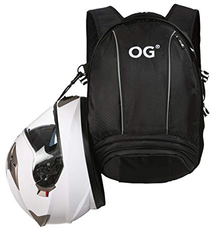 OG Original EZ-Rider Motorrad Rucksack Schwarz 25L, Motorrad Helm-Tasche, Helm-Trageriemen, Anti-Diebstahl, Wasserdicht, Laptop-Fach, Reflektierend