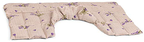 Leinsamenkissen Schulter & Nackenkissen mit Kragen für Nacken, Rücken, Schulter - Körnerkissen als Wärmekissen (Landhausstil Romantik, Leinsamen)