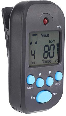 Metronomo digitale LCD portatile con clip per regolare il tempo e il battito di batteria, accessorio per strumenti musicali.
