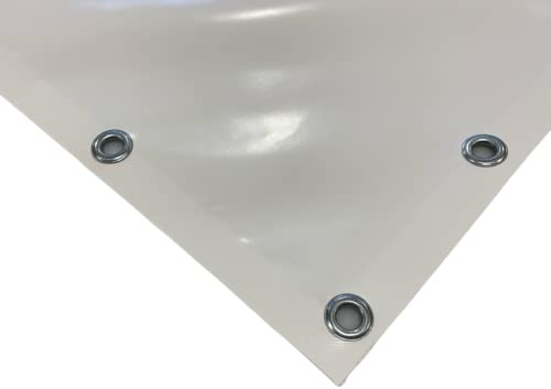 TENDAGGIMANIA Telone Occhiellato impermeabile per esterno - Telo pvc 650 gr per coperture barca camion pergolato copri camper copri legna - Telo impermeabile esterno Misure 3X5 -BIANCO 112