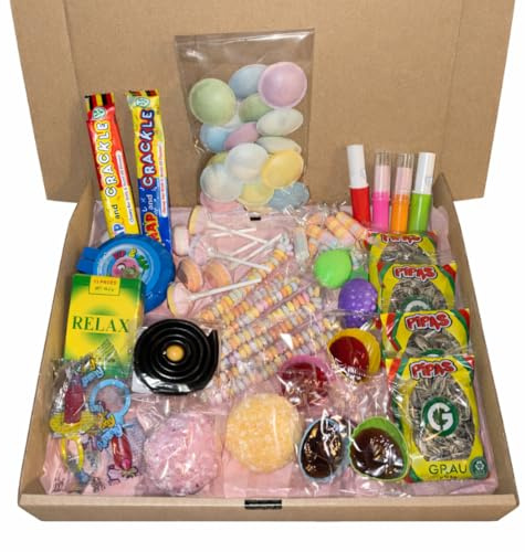 Assortiment de confiseries rétro de qualité - Box à bonbons d'antan - Box à bonbons rétro - 56 pièces - Cadeau idéal pour toutes occasion