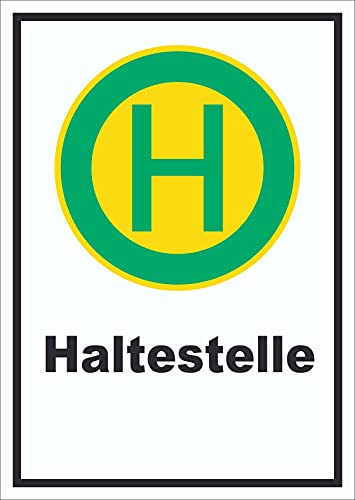 HB-Druck Schild Haltestelle A4 Rückseite selbstklebend