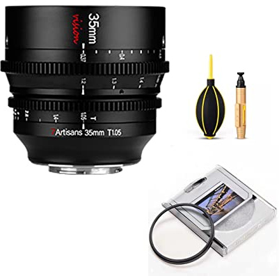 7artisans Obiettivo grandangolare Cine da 25 mm T1.05 con apertura grande compatibile con fotocamera mirrorless Sony E Mount, messa a fuoco manuale Mini Cinema a bassa distorsione, colore nero.