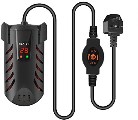 DONGKER Fish Tank Heater, 200W Aquarium Heater with External Controller LED Digital Display Controller Poweroff Protection for 70-120L Turtle Fish Tank