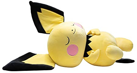 Pokémon PKW3113-45cm Schlafendes Plüsch - Pichu, offizielles Plüsch
