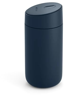 Fellow Carter Slide Tasse à café de voyage avec couvercle à verrouillage coulissant - Gobelet à café anti-fuite avec intérieur en céramique et acier inoxydable isolés sous vide - Bleu pierre - 341 ml