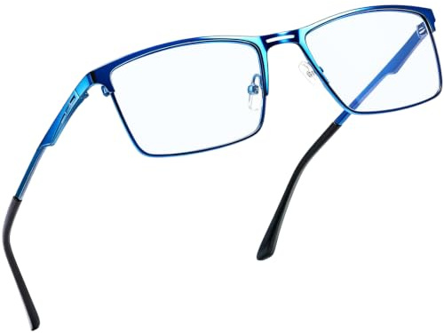 Joopin Klassische Blaulichtfilter Brille Herren Ohne Sehstärke für PC TV | Klassische Blaulichtfilterbrille, UV400-schutz, Robuster Metallrahmen, Retro, Bür, Computer, Smartphone, Tablet, unisex