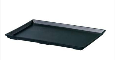 GEOSISM & NATURE Sottovaso giapponese in plastica, sottovaso rettangolare per bonsai con bordi dritti, linea top quality japan bonsai, misure interne (26x18x1,3 cm - D8)