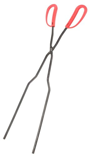 Milisten Tenazas Para Chimenea y Fogata Para Camping y Hogar, Alargadas, De Hierro Mango Antideslizante, Multiusos Para Leña, Carbón y Recolección De Residuos