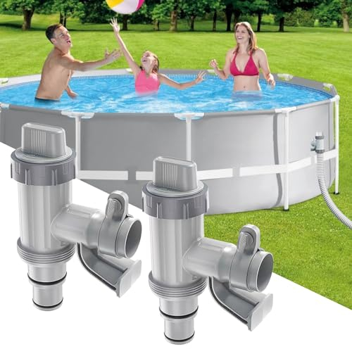 Pool Plunger Ventil Plus für oberirdischen Pool, 2 in 1 Kolbenventil Pool Ersatzteile, Pool Zubehör für Intex/Bestway/Coleman Pool, Absperrventil für oberirdische Schwimmbecken und Poolfilterpumpe