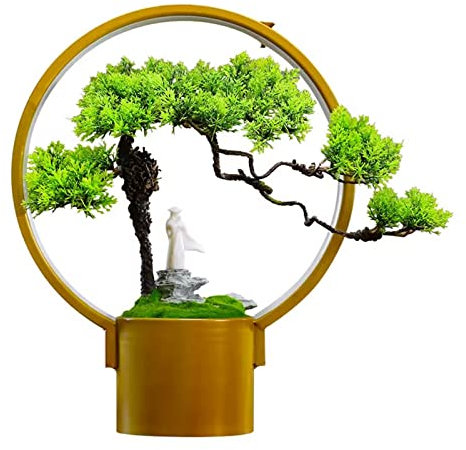 Künstlicher Bonsai Künstlicher Bonsai-Baum for den Innenbereich – künstliche Zen-Pflanze im Topf, künstliche Pflanzen, japanische Kiefern-Bonsai-Pflanze for Heimdekoration, Büro/Fensterbank/Hof Bonsai