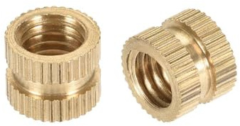 TOP-VIGOR 15Pcs Threaded Insert Knurled Nuts, M8 x 8mm x 10mm OD Brass Female Thread Knurled Nuts, Embedment Nut Insert for 3D Printer
