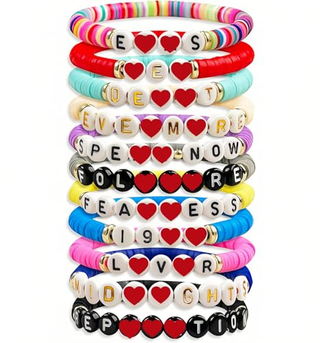 IN Chenthy Friendship Multi-Colored Boho Layering Bracelet for Women,Albums Inspired Charm Bracelet Set for Music Fans