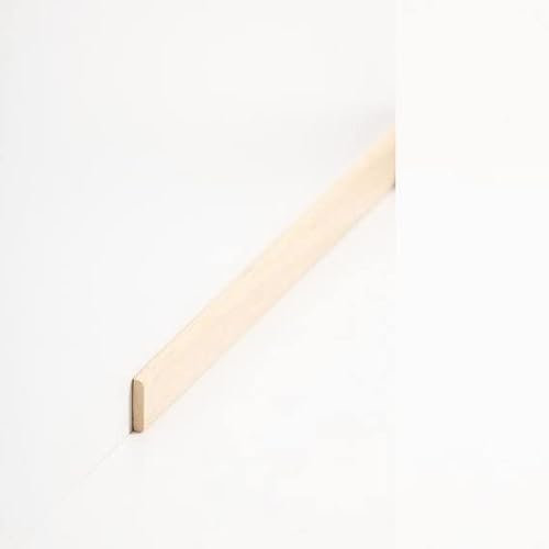 PROVISTON Lot de 10 baguettes de recouvrement en bois massif Abachi, 4 x 17 x 2000 mm, à coller, visser et clouer, plinthes de 20 m