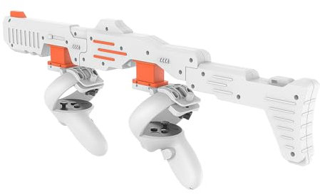 Tyasoleil VR Accessories Compatible with Meta Quest 2, VR Magnetic Stock FPS Gaming Accessories, Humanized Weighted Gun Stock, Enhanced Games Reality Experience (White for Q2)