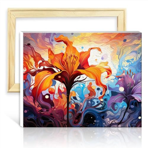 LiHEQING Digitale Malsets, Spanische Hyazinthen, Graffiti, Ölgemälde-Set zum Selbermachen auf Leinwand, Bild als Heimdekoration, Geschenk, ohne Rahmen (50 x 65 cm)