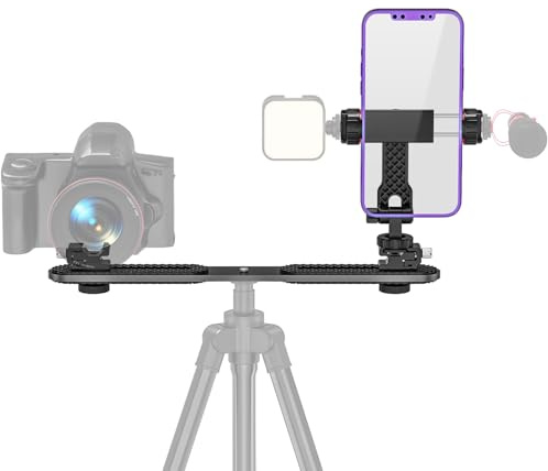 Asaiy Adaptador de trípode para teléfono móvil con 3 zapata fría y rosca de 1/4 pulgadas | Soporte para teléfono móvil, trípode de metal para iPhone Galaxy y smartphone cámara digital