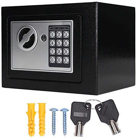 Feuerfeste und wasserfeste Schrankbox mit Tastatur, Edelstahl-Sicherheitsbox für einfache Installation und Aufbewahrung von Schmuck-Ausweis-Dokumenten