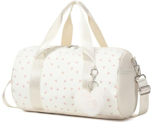 Jumpopack dansväska, balettväska, handväska, barnväska, axelväska, simväska, barnväska, regnbåge, glitter, Kärlek vit, 14L*8.26H*8.26W/35.7*21*21cm