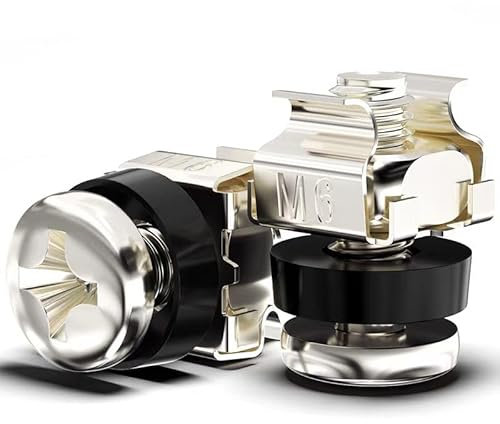 Juego de tornillos M5 x 16 para armarios de red, juego de tuercas de bloqueo y tornillos, tuercas enjauladas M5, tuercas enjauladas tornillos de montaje, rack, tuerca enjaulada, juego de 50 unidades,